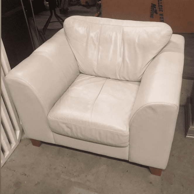 White leather chair front view